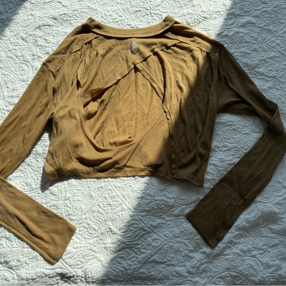 FP Movement by Free People Tan Long Sleeve Top